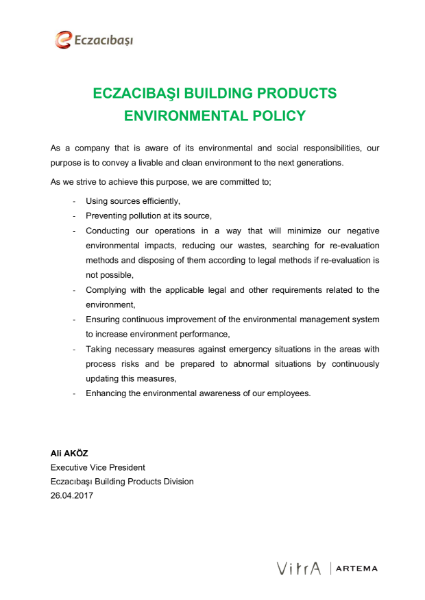 VitrA Environmental Policy