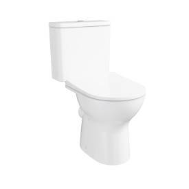 7704L003-0075- S20 Round Close Coupled Open Back WC, Smoothflush, 63 cm - WC Toilet