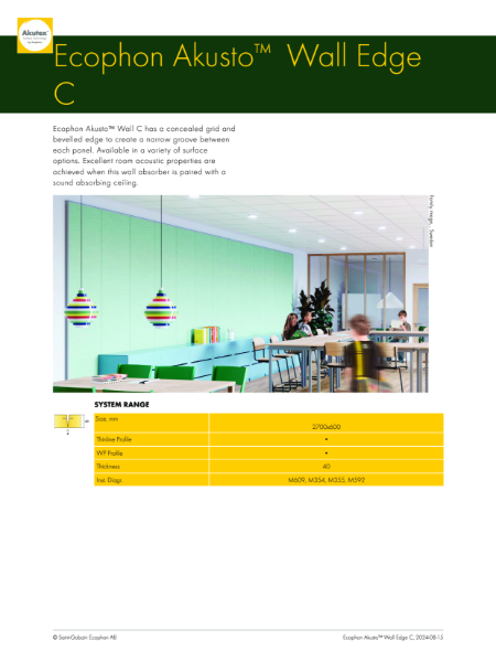 Ecophon Akusto Wall C Data Sheet