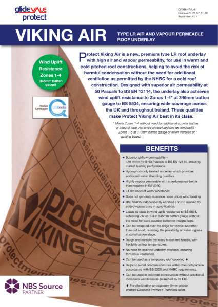 Glidevale Protect Viking Air LR Air & Vapour Permeable Underlay