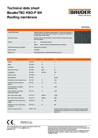 BauderTEC KSO-P SN Roofing membrane (Charcoal Grey)