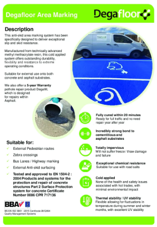 Degafloor Area Marking