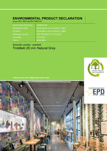 EPD - Troldtekt 25mm natural grey painted