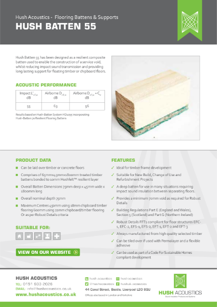 Hush Batten 55 Resilient Flooring Battens