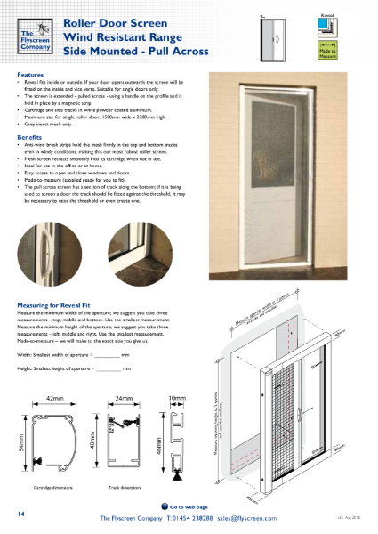 Flyscreen Roller Door - Wind Resistant - Side Mounted