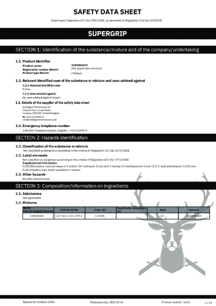 Supergrip - Safety Data Sheet