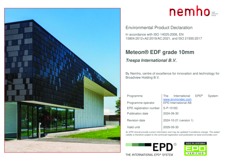 Environmental Product Declaration - Meteon® EDF grade 10mm