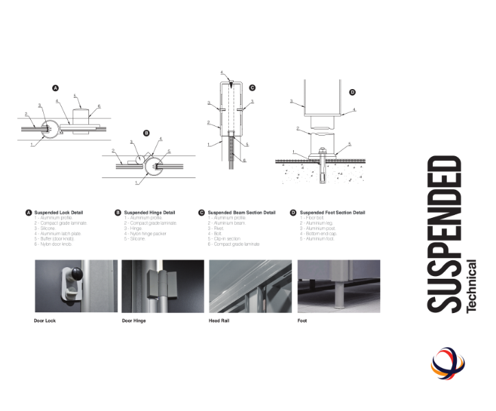 Suspended Cubicles Technical Data