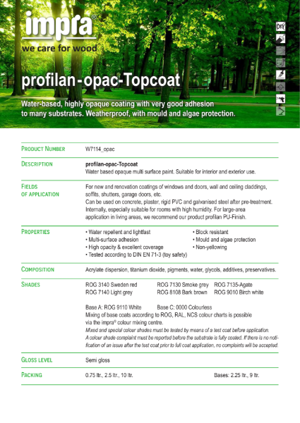 profilan Opac Topcoat