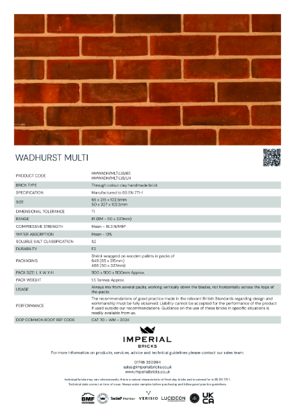 Imperial Bricks Wadhurst Multi Datasheet