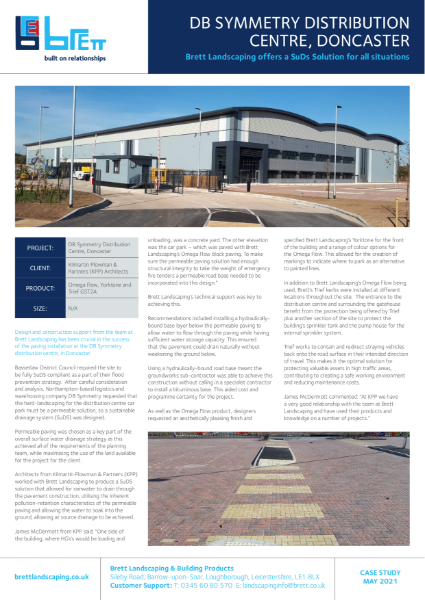 Omega Flow offers a SuDs Solution for all situations for this distribution centre in South Yorkshire.