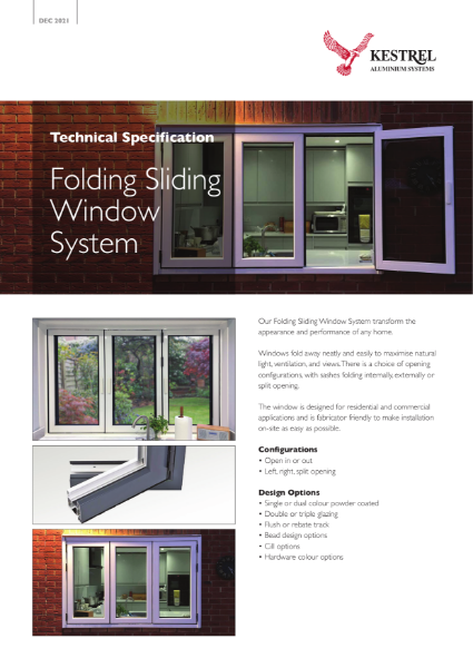 Datasheet Kestrel Folding Sliding Window System