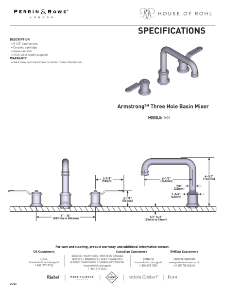 Armstrong Dual Lever Basin Mixer