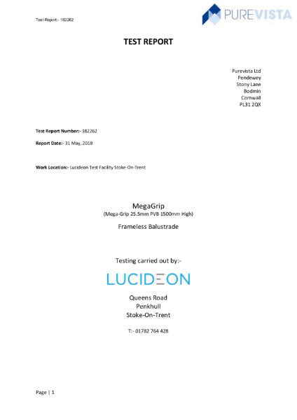 MEGAgrip 25.5 PVB Glass Test Report