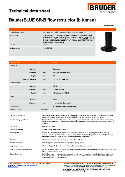 BauderBLUE-SR-B-flow-restrictor-bitumen-Technical-Data-Sheet