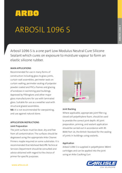 ARBOSIL 1096 S Technical Data Sheet