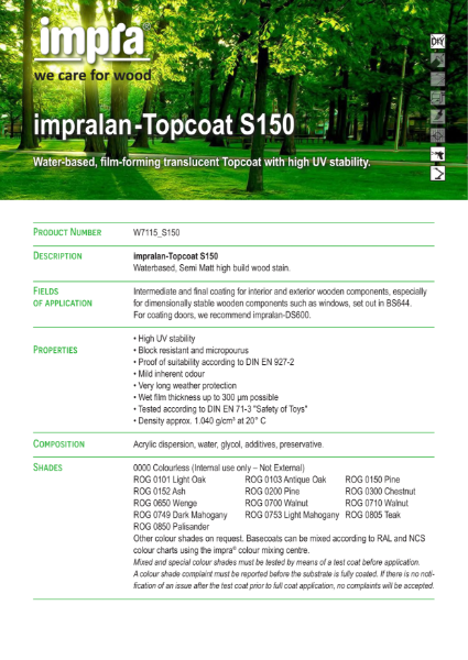 impralan Topcoat S150