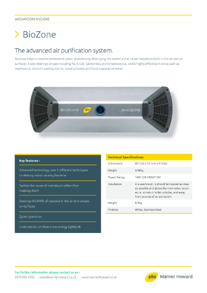 Biozone Spec Sheet