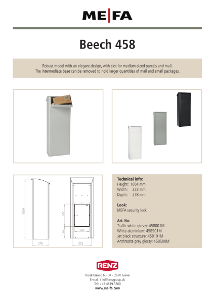 MEFA Beech (458 Rear Retrieval) Datasheet