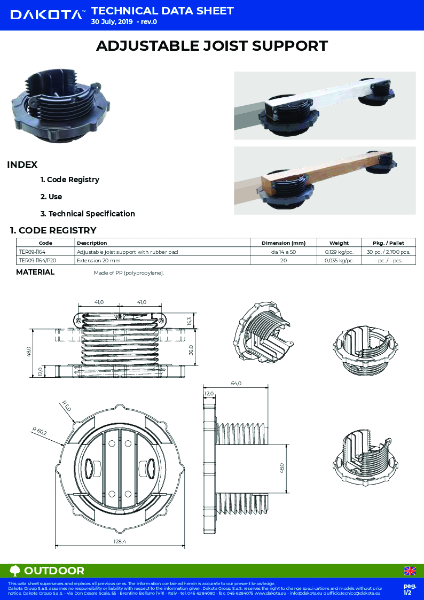 Adjustable Joist Support - TDS