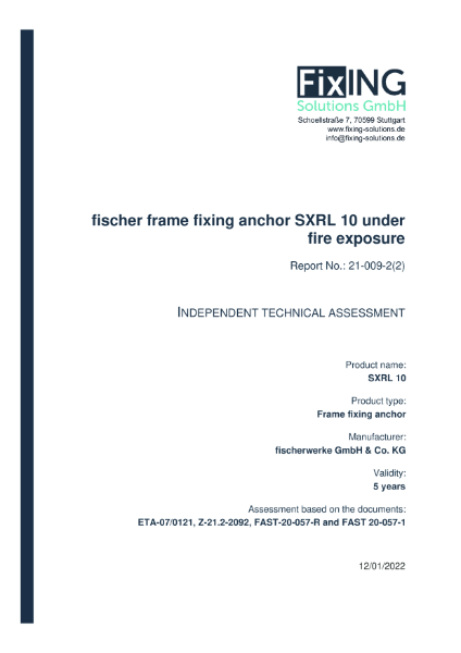 Fire protection Test Report 21-009-2(2)
