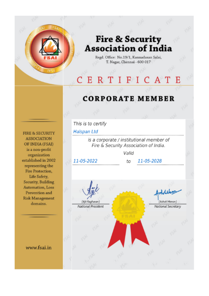 Member of Fire & Security Association of India