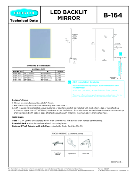 LED Backlit Mirror - B-164