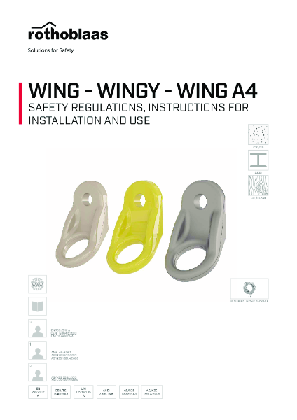 WING - Safety Regulations, Instructions for Installation and Use