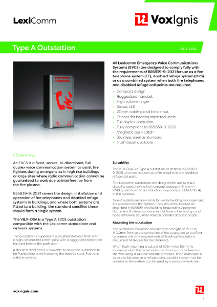 ViLX-OSA Datasheet