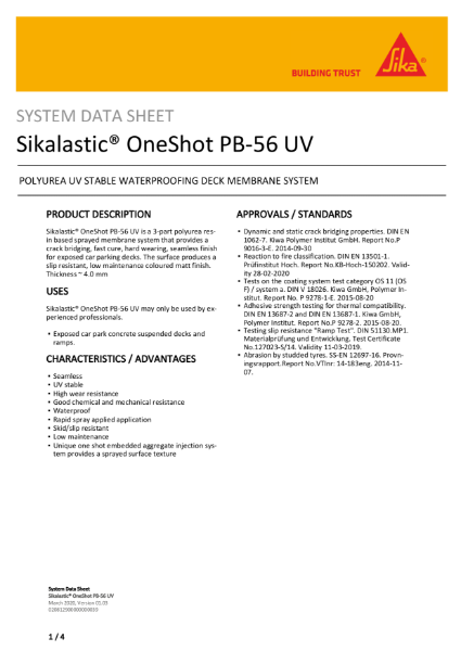 System Data Sheet - Sikalastic OneShot PB-56 UV