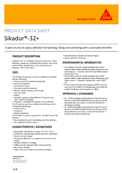 Sikadur 32+ – Product Data Sheet