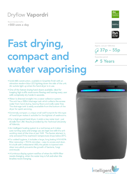 Dryflow Vapordri Hand Dryer