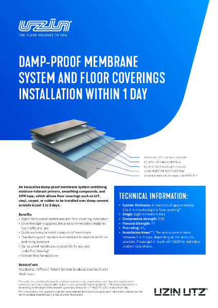 Damp-Proof Membrane (DPM)/ Floor Covering System for Rapid Installation - Flyer