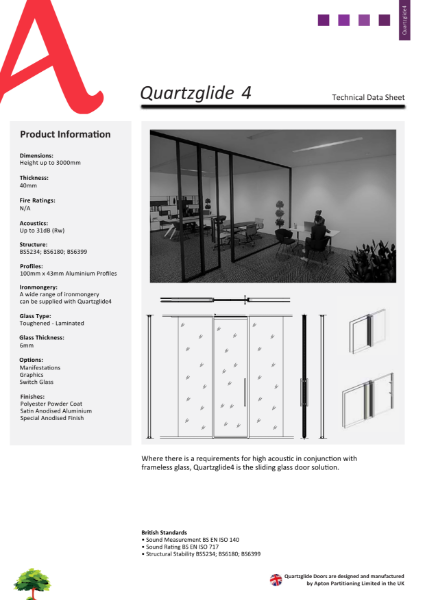 Sliding Door Quartzglide 4-Double Glazed pocket