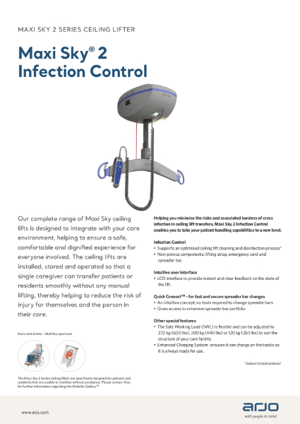 Arjo Ceiling Track Hoist - Maxi Sky 2 Infection Control