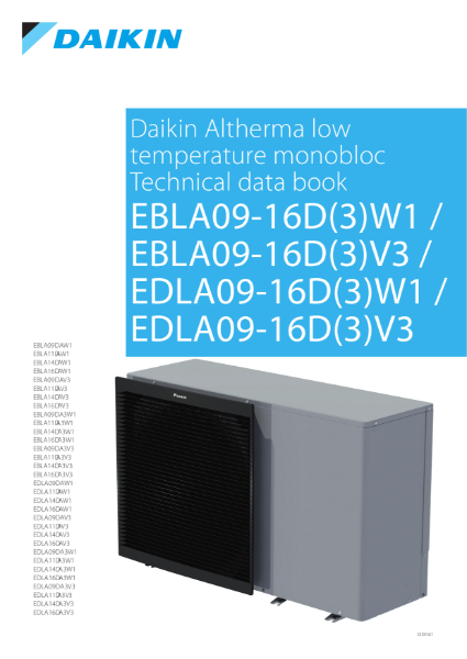 Daikin Altherma High Capacity R32 Monobloc EB/DLA-DV3/W1 (Sizes 9-11-14-16)