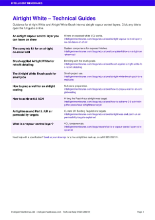 Airtight White – Technical Guides (linked guide pack)