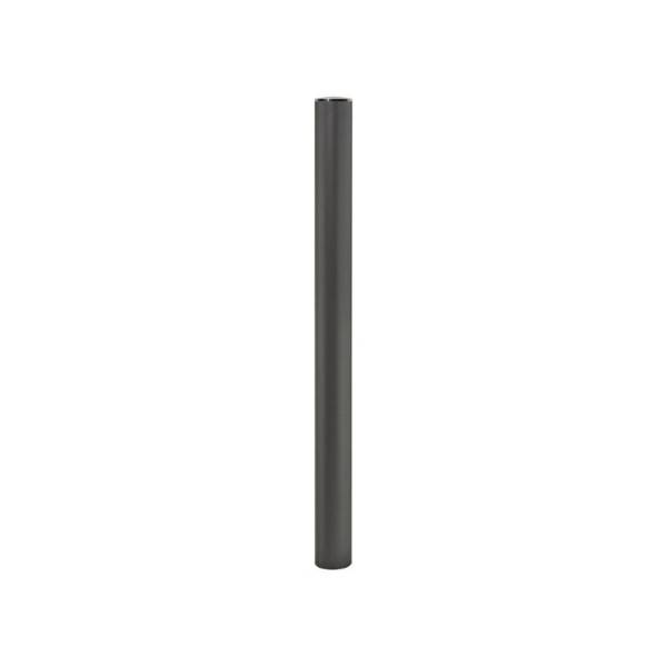 Decorative steel bollard with brushed stainless steel top cap