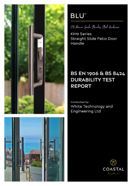 BLU™ - KM9 Series Stainless Steel Patio Slide Door Handles Durability Test - BS EN 1906 & BS 8424