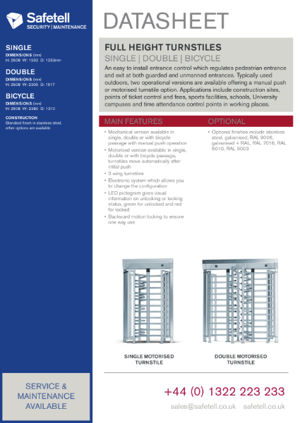 Full Height Turnstiles