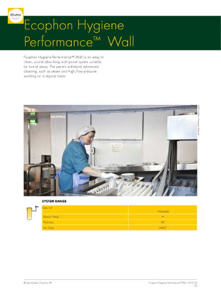 Ecophon Hygiene Performance Wall