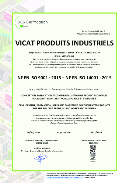 Certificats ISO 9001 - 14001 - 45001 - 2020-23 