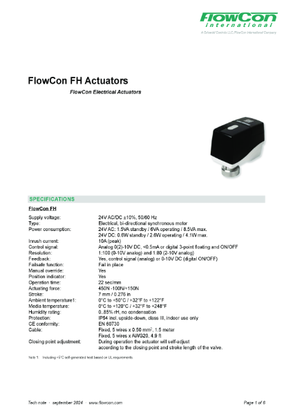 FlowCon FH Actuator