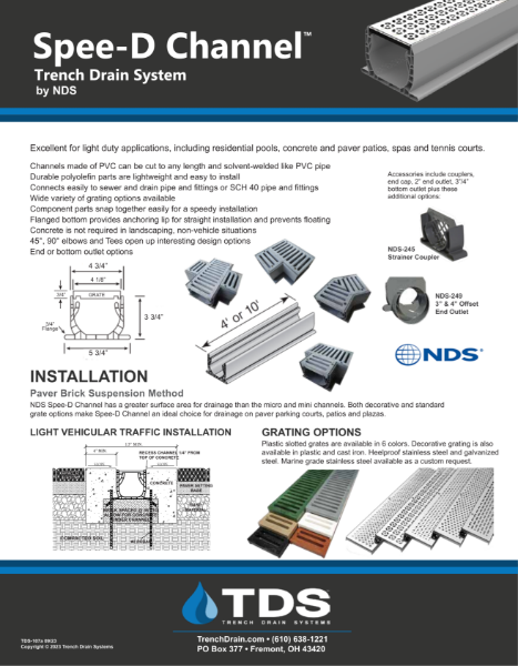 NDS® Spee-D Channel Grates and Accessories