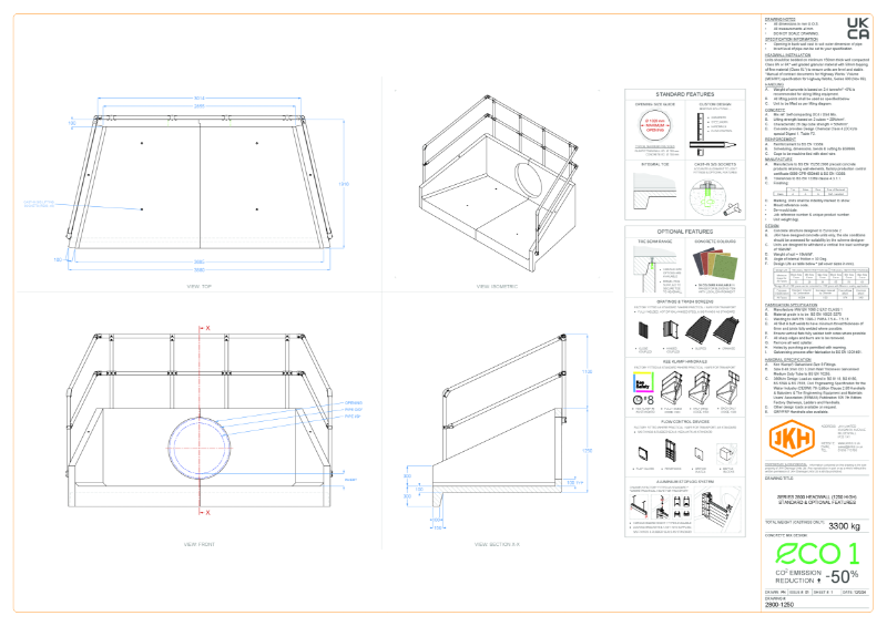 SERIES 2800 HEADWALL (1250mm HIGH)