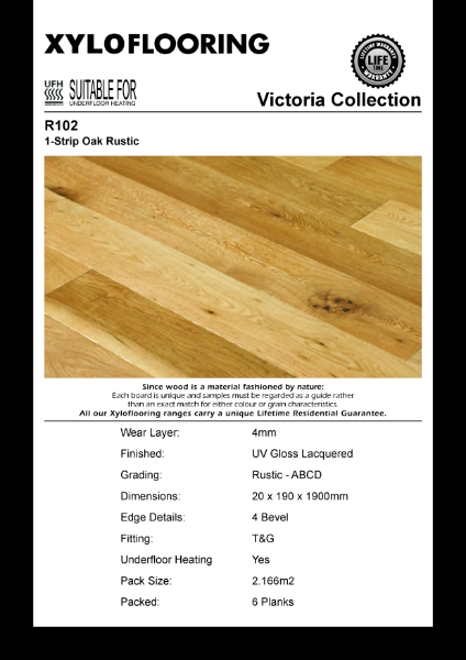 Xylo Flooring - R102
1-Strip Oak Rustic