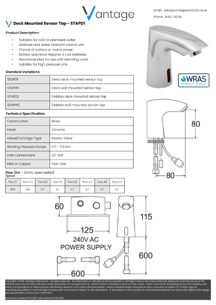 Product Data Sheet - STAPD1 (Deva)