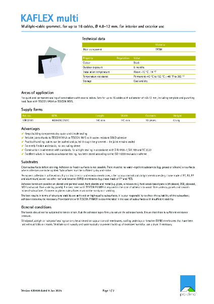 Kaflex Multi Technical Datasheet