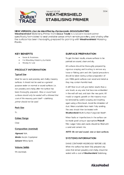 Dulux Trade Weathershield Stabilising Primer