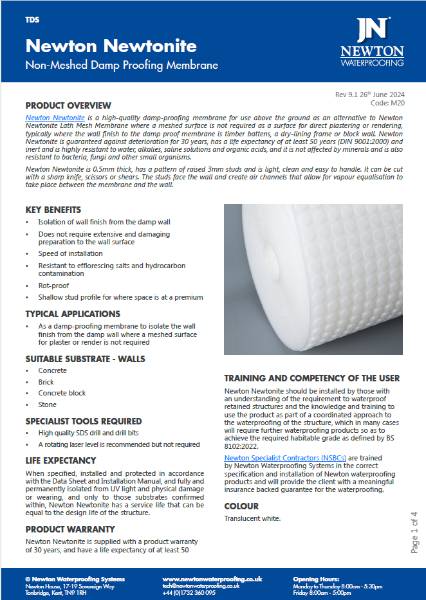 Newton Newtonite Technical Data Sheet